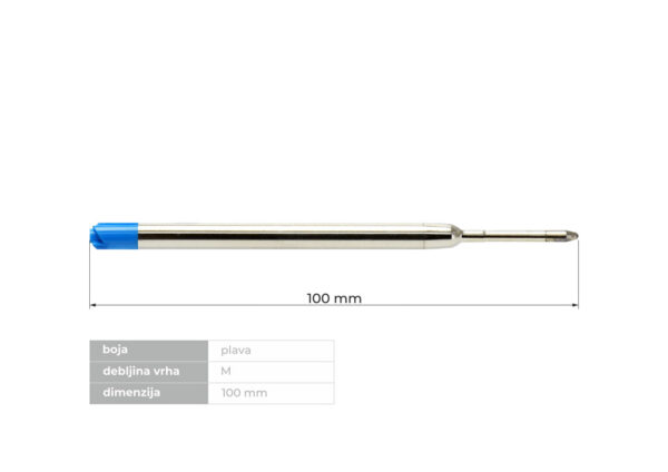 Mine za hemijsku olovku kao Parker metalna