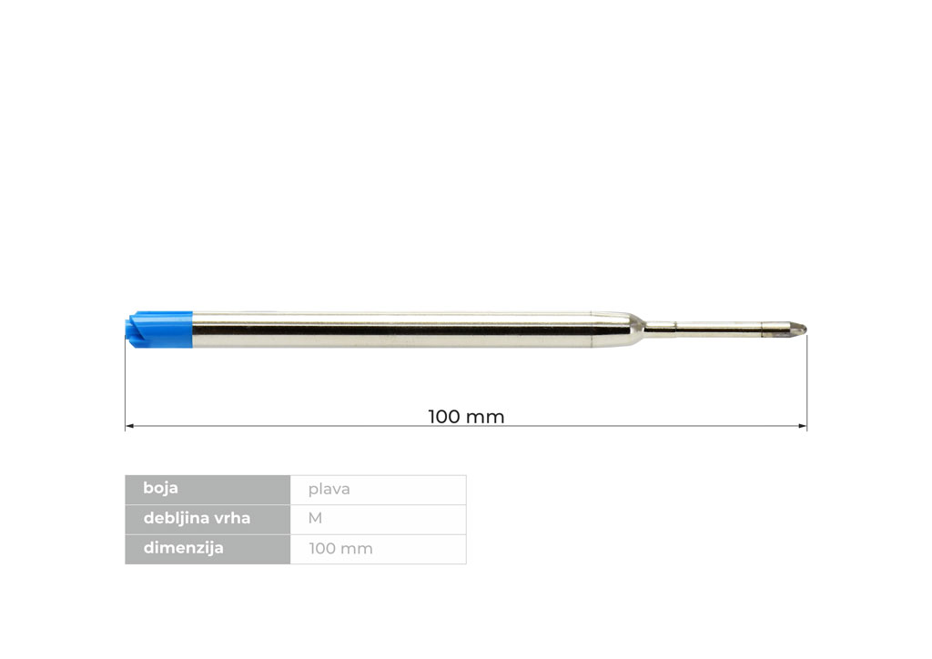 Mine za hemijsku olovku kao Parker metalna